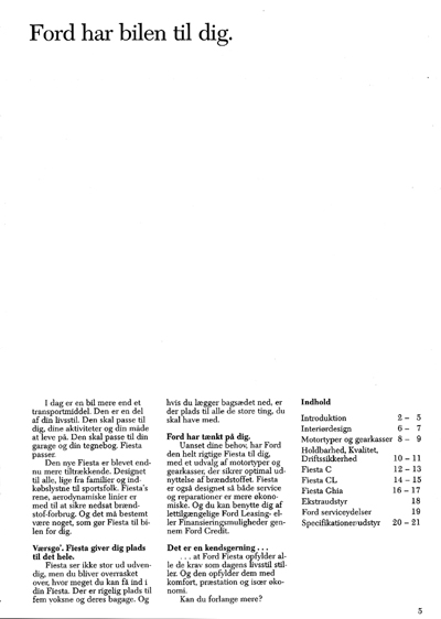 Salgsbrochüre fiesta januar 1987